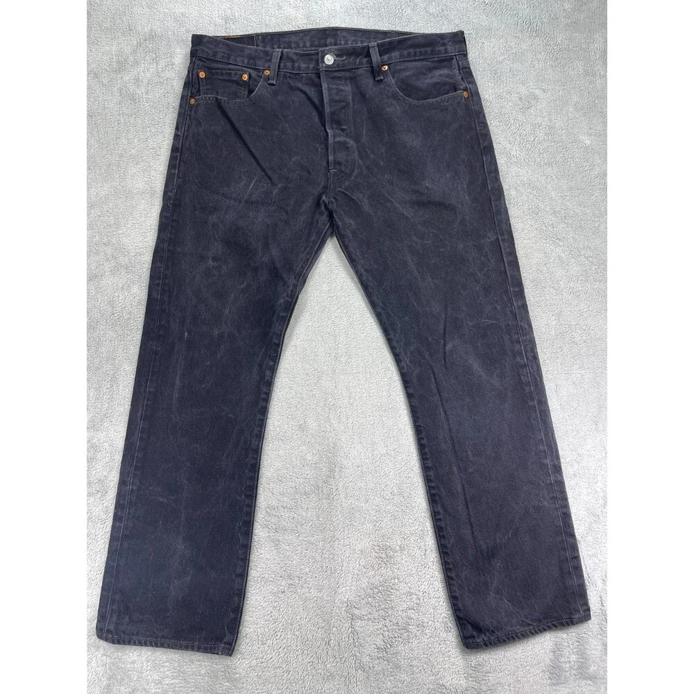 Levi's 501 Original‎ Fit Jeans Mens 38x30 Black Denim Cotton High-Rise Straight
